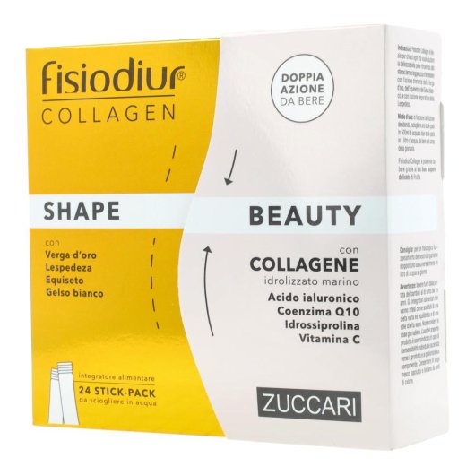 Fisiodiur Collagen - Zuccari - 24 stick-pack da 5 g - Integratore alimentare a base di Collagene che aiuta ritrovare la miglior forma fisica e a contrastare i segni del tempo