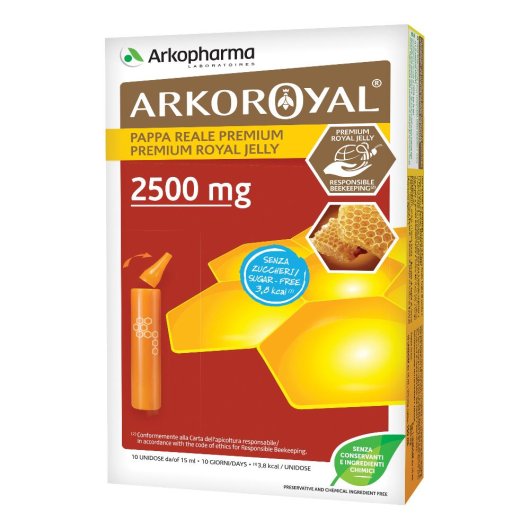 Arkoroyal Pappa Reale 2500mg Integratore senza zucchero 10 fiale