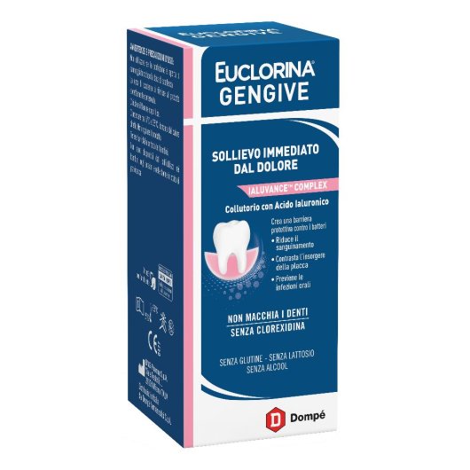 Euclorina Gengive Colluttorio - Dompé - 200 ml - Colluttorio per il trattamento delle condizioni di infiammazione e sanguinamento delle gengive