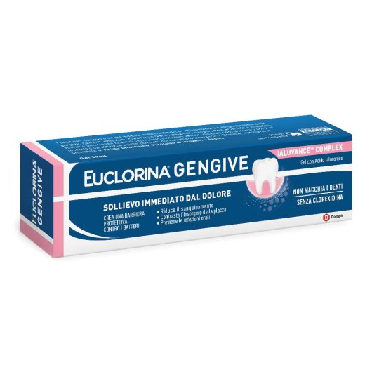 Euclorina Gengive Gel - Dompé - 30 ml - Gel per il trattamento delle condizioni di infiammazione e sanguinamento delle gengive