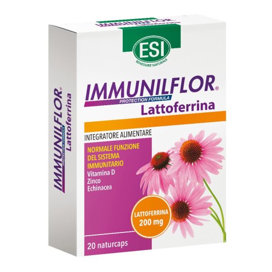 Immunilflor Lattoferrina - Esi - 20 Naturcaps - Integratore per il supporto delle difese immunitarie