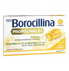 Neoborocillina Propolmiele+ (Miele/Limone) - Alfasigma - 16 pastiglie - Pastiglie ad azione lenitiva che aiuta a ridurre i fastidi e le irritazioni della gola