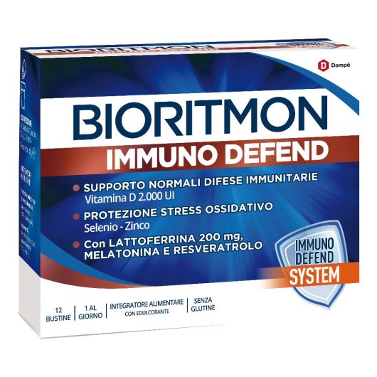 Bioritmon Immuno Defend - Dompé - 12 bustine - Integratore alimentare che aiuta a sostenere il sistema immunitario