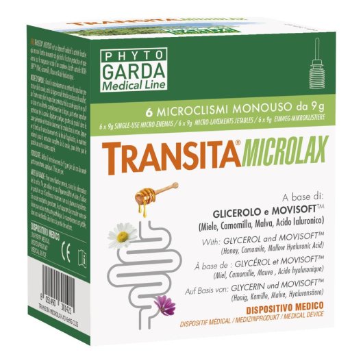 Transita Microlax - Named - 6 microclismi - Dispositivo medico ad attività lassativa 