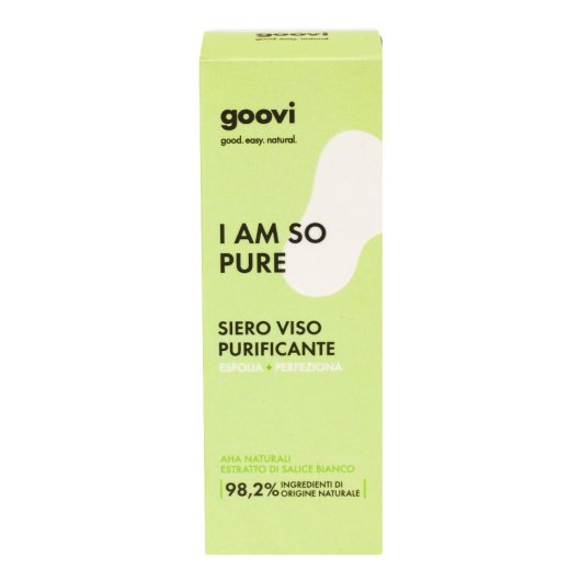 Siero viso purificante - I am so pure - goovi - 30 ml - Siero viso ad azione esfoliante e levigante per una pelle più luminosa e senza impurità