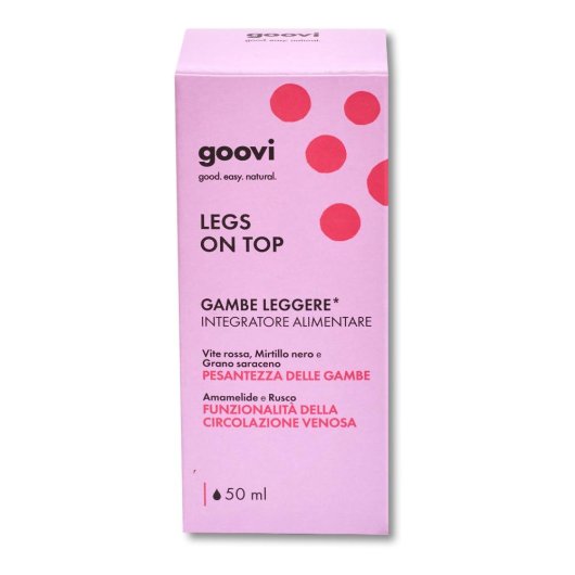 Gambe leggere - Legs on top - goovi - Flacone da 50 ml - Integratore alimentare ideale in caso di sensazione di pesantezza e gonfiore delle gambe