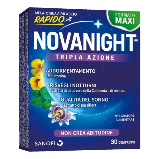 Novanight Tripla azione - Opella - 30 compresse - Integratore alimentare che aiuta a ritrovare il naturale ciclo del sonno