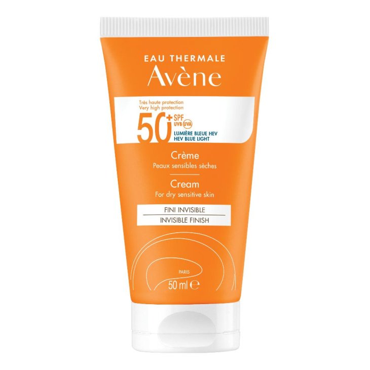 Avène Crema Solare Viso SPF 50+ 50ml – Protezione TriAsorB™ contro Raggi UV e Luce Blu per Pelli Sensibili e Secche