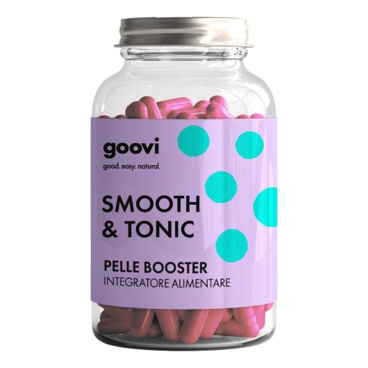 Pelle booster - Smooth & tonic - goovi - 60 capsule vegetali - Integratore alimentare con fitoceramidi e acido ialuronico studiato per migliorare l’elasticità cutanea e ridurre l’aspetto delle rughe