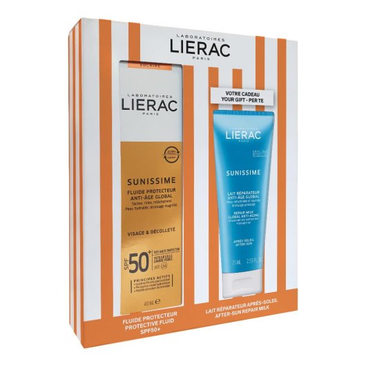 Lierac Sunissime Fluido Solare Protettivo Viso Spf50 40ml + Latte Corpo Doposole 75ml