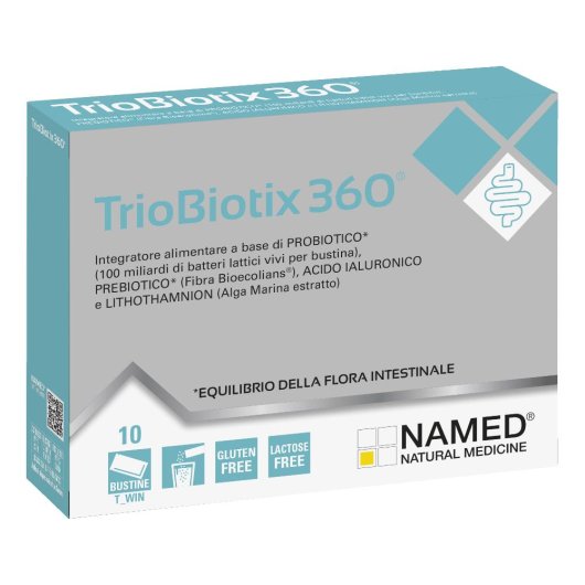 Triobiotix 360 - Named - 10 bustine - Integratore alimentare a base di probiotici e prebiotici per favorire l'equilibrio della microflora intestinale