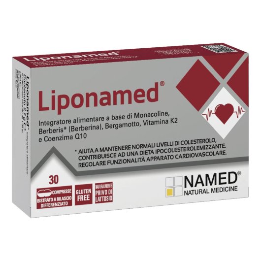 Liponamed - Named - 30 compresse - Integratore alimentare per la regolare funzionalità dell'apparato cardiovascolare