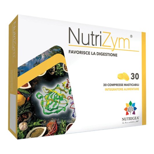 NutriZym- Nutrigea - 30 compresse masticabili - Integratore alimentare per favorire la digestione