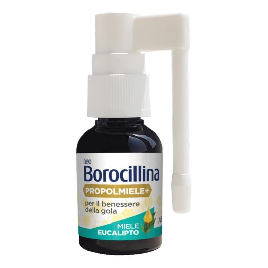 Neoborocillina Propolmiele+ - Alfasigma - 20 ml - Integratore in spray che favorisce il benessere della gola 