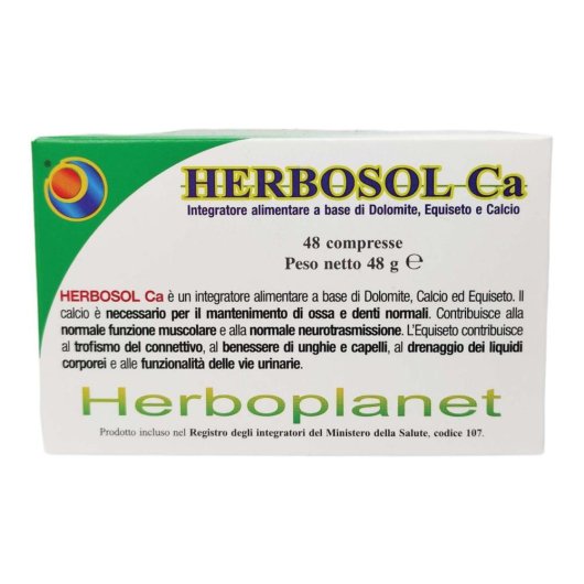 Herbosol Ca - Herboplanet - 48 compresse - Integratore alimentare per il benessere di muscoli, ossa, unghie e capelli