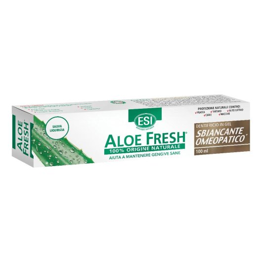 Aloe Fresh Sbiancante Omeopatico - ESI - Tubetto da 100 ml - Dentifricio ad azione sbiancante 