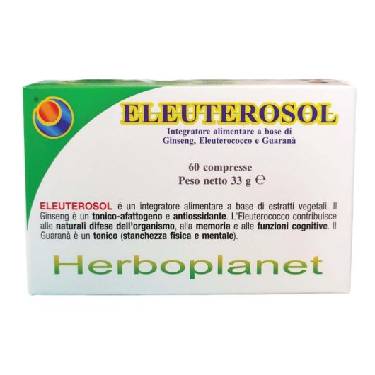 Eleuterosol - Herboplanet - 60 compresse - Integratore alimentare coadiuvante in caso di stanchezza fisica e mentale