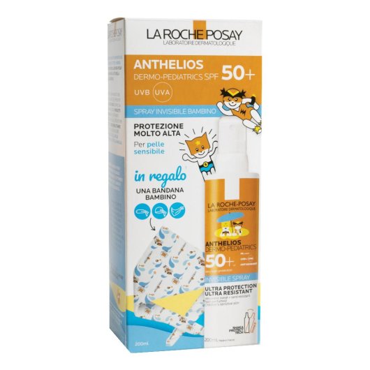 La Roche Posay Anthelios Dermo-Pediatrics Spray Invisible Spf50+ - Protezione Solare Spray per bambini 200ml + Bandana Omaggio