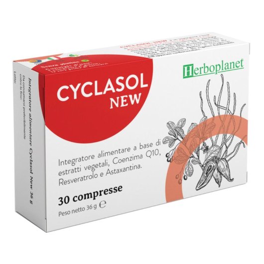 Cyclasol New - Herboplanet - Integratore per il controllo del colesterolo e dei livelli di carboidrati - 30 Compresse