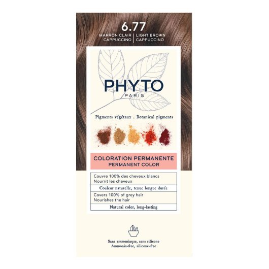 Phytocolor 6.77 Marrone Chiaro Cappuccino Kit Colorazione Permanente Senza Ammoniaca