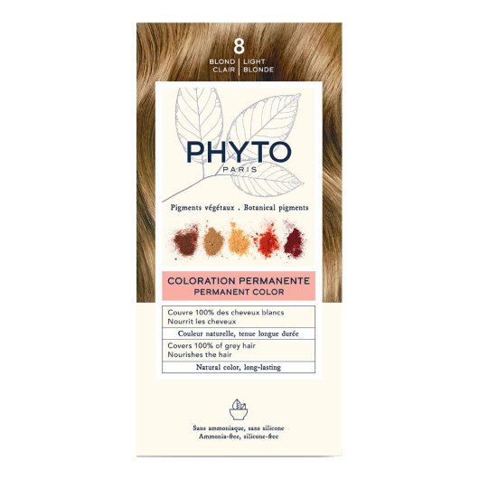 Phytocolor 8 Biondo Chiaro Kit Colorazione Permanente Senza Ammoniaca