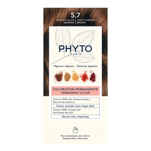 Phytocolor 5.7 Castano Chiaro Tabacco Kit Colorazione Permanente Senza Ammoniaca