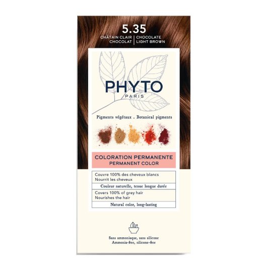 Phytocolor 5.35 Castano Chiaro Cioccolato Kit Colorazione Permanente Senza Ammoniaca