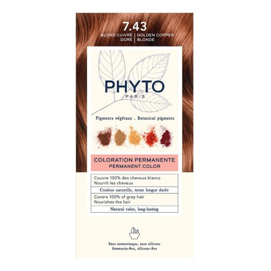 Phytocolor 7.43 Biondo Ramato Dorato Kit Colorazione Permanente Senza Ammoniaca