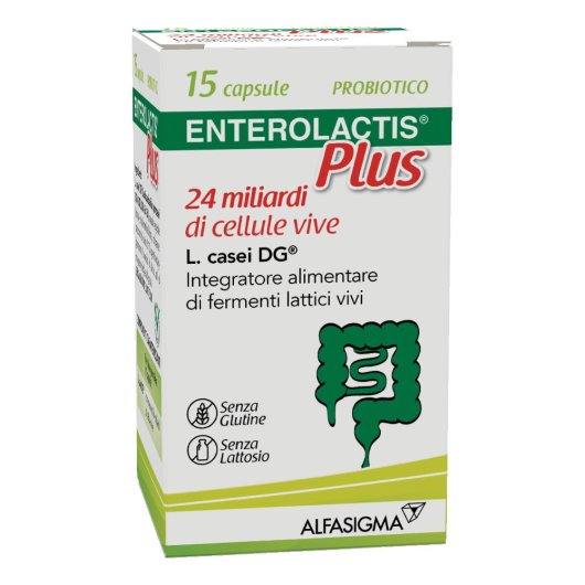 Enterolactis Plus - Alfasigma - 15 compresse - Integratore di fermenti lattici vivi per il riequilibrio intestinale