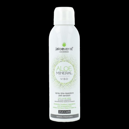 Aloe Mineral Viso – Senza profumo - Zuccari - Bottiglia da 150 ml - Spray idra-riparatore per pelli sensibili