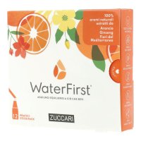 WaterFirst Arancio Ginseng Fiori del Mediterraneo - Zuccari - 12 stick-pack - Aromatizzatore per acqua con veri aromi estratti da fiori, frutta e piante