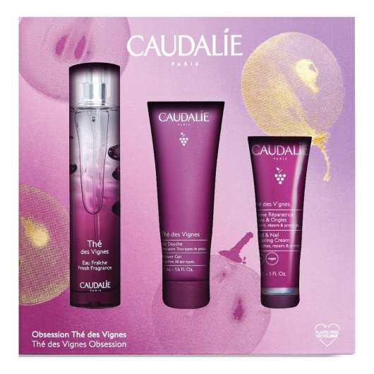 Caudalie Trio Profumato Thé des Vignes Cofanetto Acqua Profumata + Gel Doccia e Crema Riparatrice Mani e Unghie - Idea regalo che dona una pelle profumata e idratata in profondità 