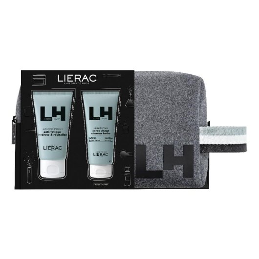 Lierac Cofanetto Homme Gel Idratante Energizzante Rivitalizzante 50ml + Gel Doccia 50ml + Trousse