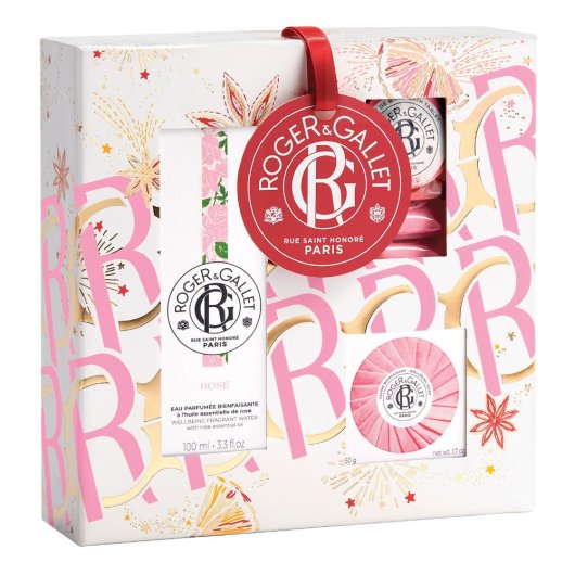 Roger&Gallet - Cofanetto Rose - Acqua profumata + Saponetta + 3 bombe bagno - Elegante cofanetto ottimo come idea regalo