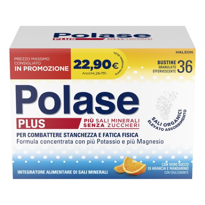Polase Plus - 36 bustine gusto arancia  - Integratore di sali minerali