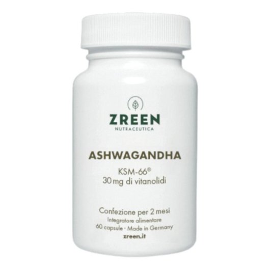 Zreen Ashwagandha 60 Capsule – Estratto KSM-66® ad Alta Biodisponibilità: Equilibrio Ormonale, Riduzione del Cortisolo e Supporto contro lo Stress