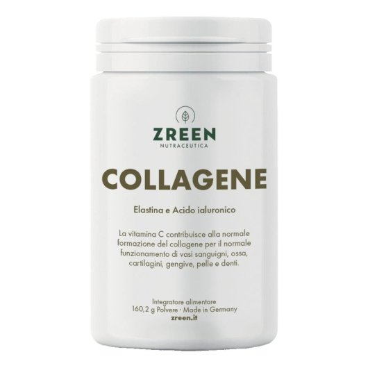 Zreen Collagene Polvere - 160g – Integratore per Pelle e Articolazioni con Peptan B 2000, Acido Ialuronico ed Elastina: Formula Anti-Age e Supporto Articolare