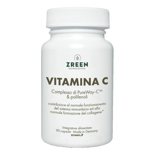 Zreen Vitamina C 90 Capsule – Integratore ad Alta Biodisponibilità con PureWay-C, Quercetina e OPC: Difese Immunitarie e Collagene
