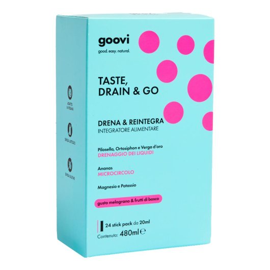 Goovi Taste Drain & Go Drenante Melograno e Frutti Di Bosco 24 Stick