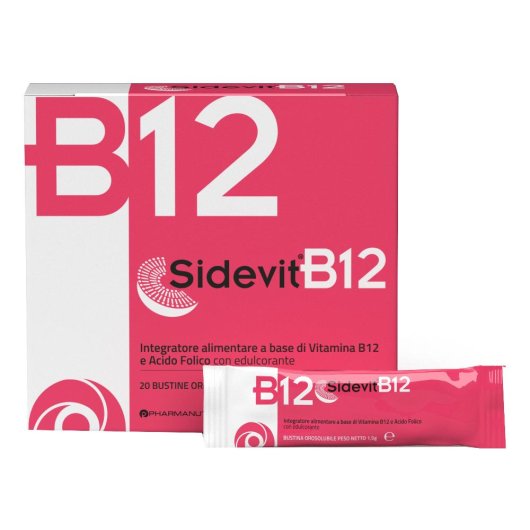 Sidevit B12 - Pharmanutra - 20 Stick - Integratore alimentare a base di UltraB12-vitamina B12 sucrosomiale e acido folico