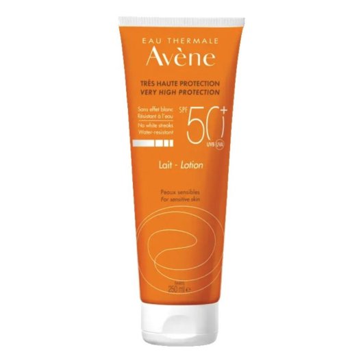 Avène Solare Latte SPF 50+ 250ml – Protezione Molto Alta Idratante per Pelle Sensibile Viso e Corpo