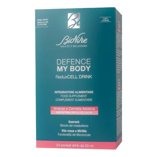 Bionike Defence My Body ReduxCELL - Integratore Alimentare Drenante e Anticellulite con Fitosinergia di Estratti, 24 Pocket Drink