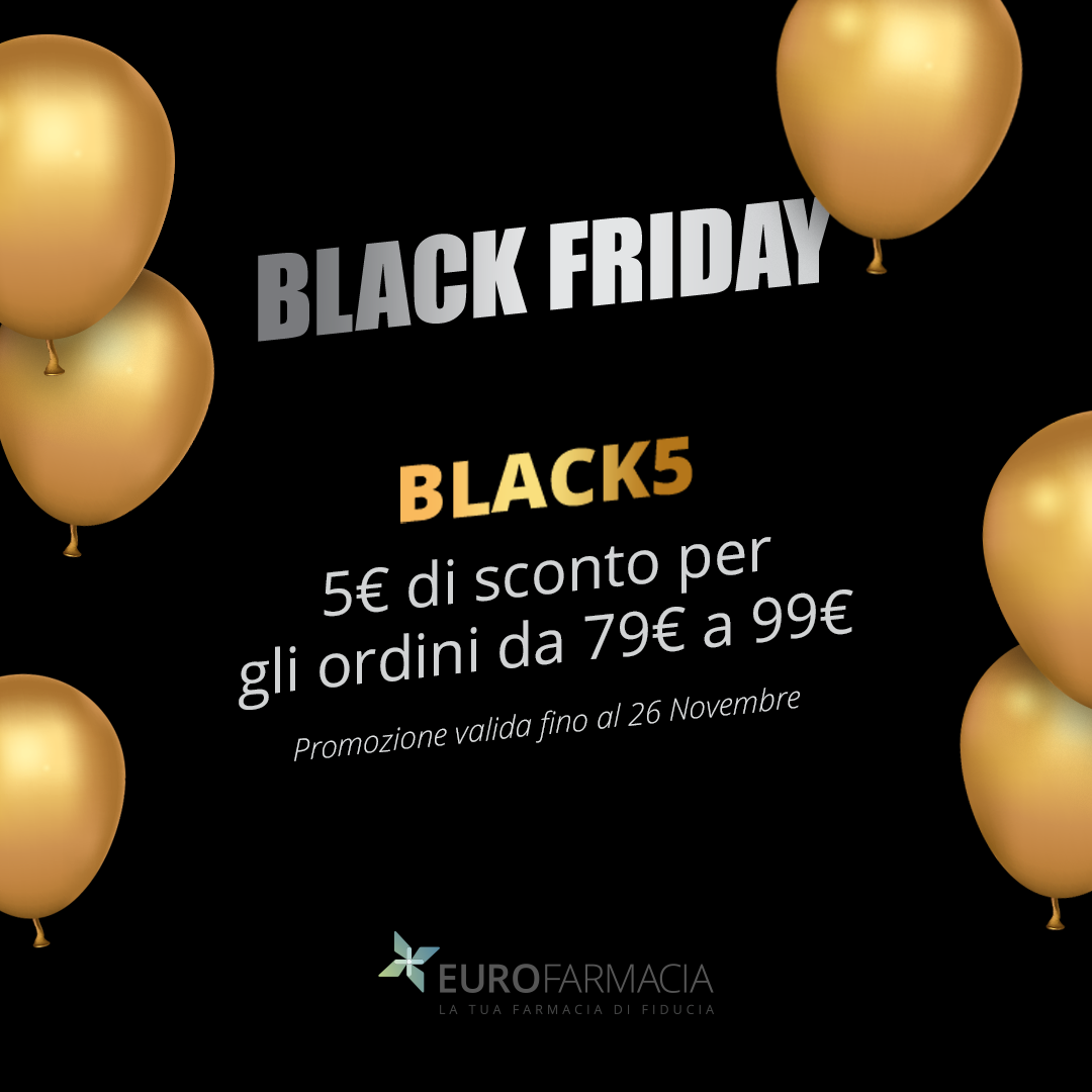 Black Friday - BLACK5 5,00 Euro di sconto per ordini da Euro 79,00 a Euro 99,00