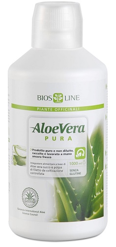 Aloe Vera Pura - Bios Line - 1 litro - Succo di Aloe Vera pura con funzione depurativa