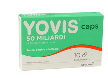 Yovis Caps - Alfasigma - 10 compresse - Integratore alimentare con fermenti lattici vivi ad azione prebiotica per l'equilibrio della flora intestinale