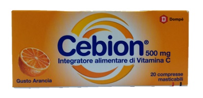 Cebion (Arancia) - Dompé - 20 compresse masticabili - Integratore alimentare di Vitamina C