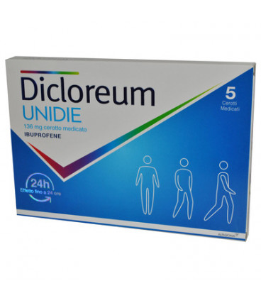 Dicloreum Unidie - Alfasigma - 5 cerotti - Cerotti medicati per il trattamento locale di stati dolorosi e infiammatori di natura traumatica o reumatica